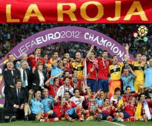 Puzzle Η Ισπανία, η Ευρωπαϊκό Πρωτάθλημα Ποδοσφαίρου 2012 πρωταθλητής